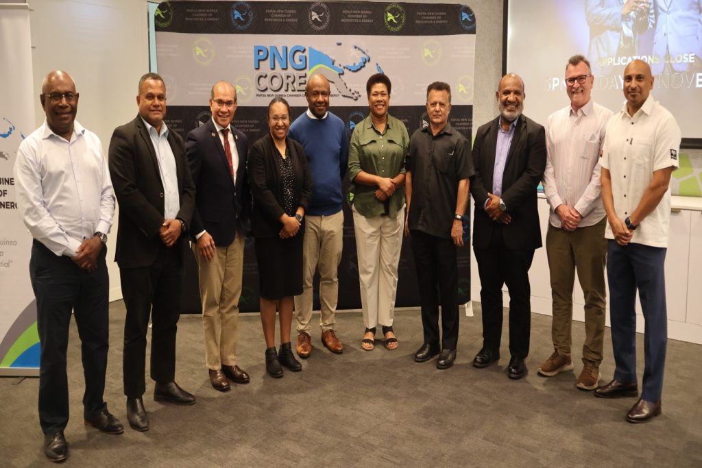 PNG CORE Councilors at the organization’s recent Annual General Meeting. (From Left to Right) Kepas Wali, Leon Buskens, Richard Kassman (Senior Vice President), Maygen Turliu, Anthony Smaré (President), Karo Maha-Lelai, Assik Tommy Tomscoll (Vice President), Stanley Komunt, Mark McMonagle, and Hitesh Lal. (Absent is Councilor John Lewins)