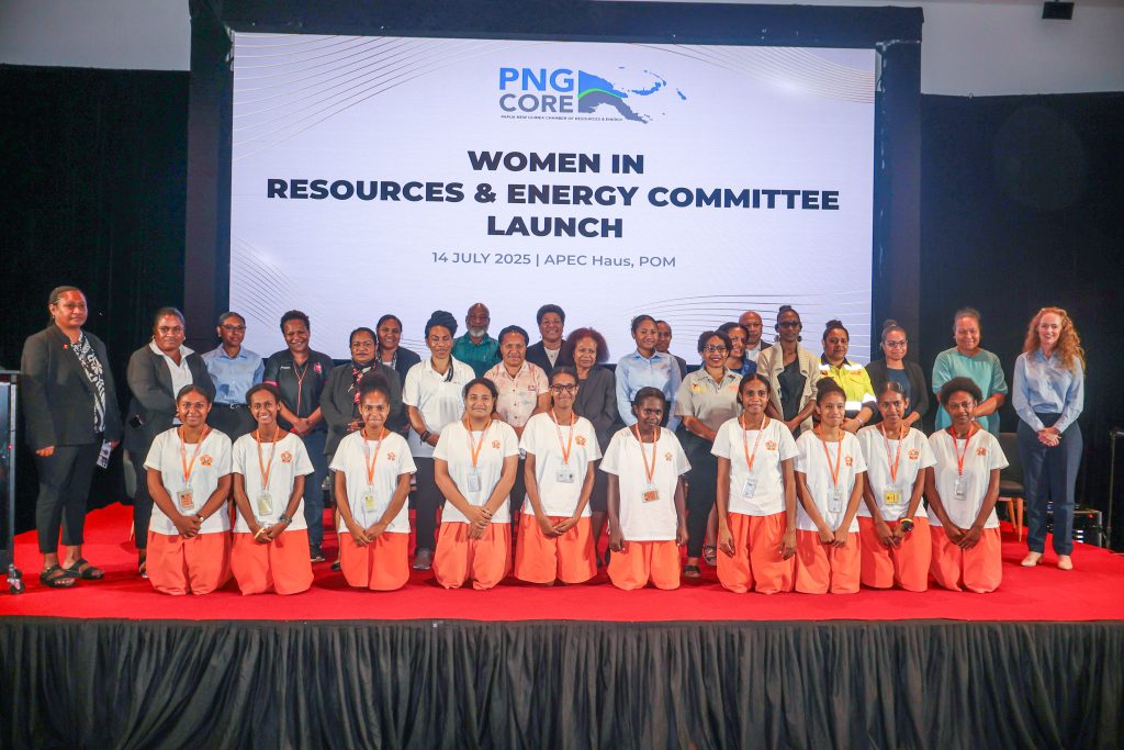 Group photo of Panelists and Women in Resources and Energy Committee
members along with Marienville Secondary School students to mark the official
launch.