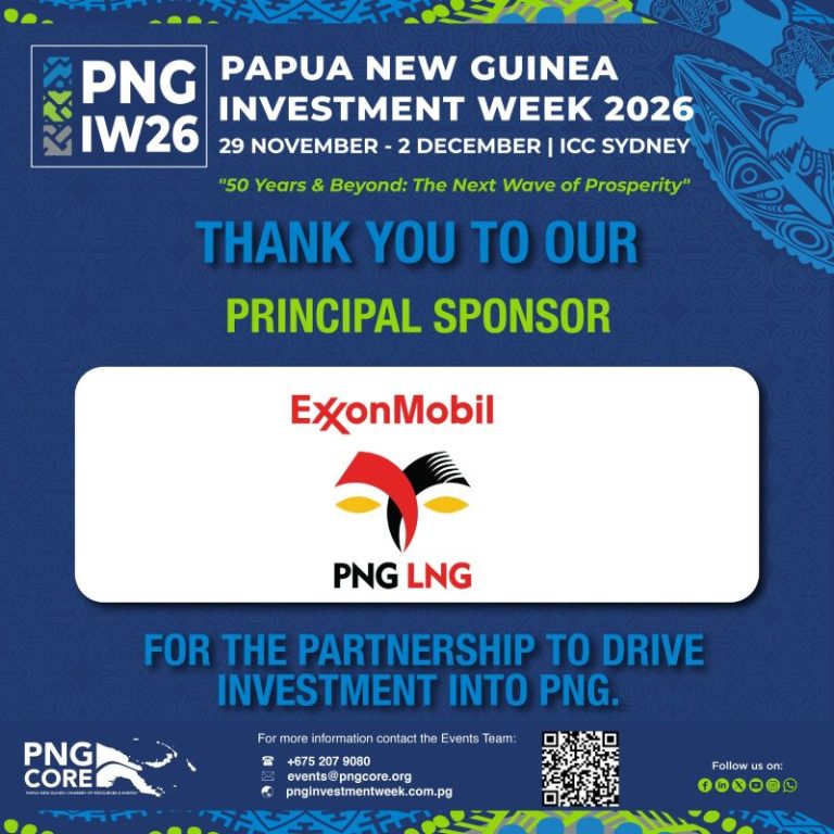 PNG Investment Week 2026 thanks Principal Sponsor ExxonMobil PNG LNG
