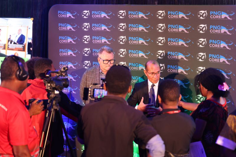 PNGCORE representatives speak with journalists at the PNG Investment Week 2026 launch